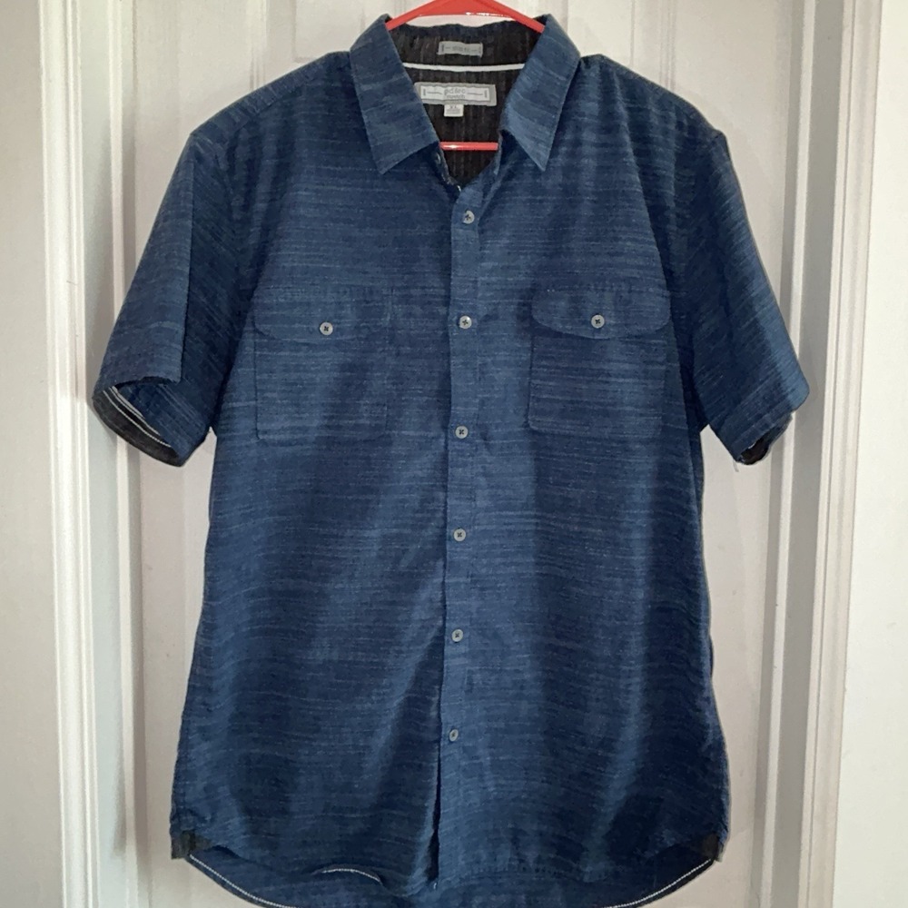pd+c Short Sleeve Shirt, Size XL, Slim‎ Fit, Button Down Stretch